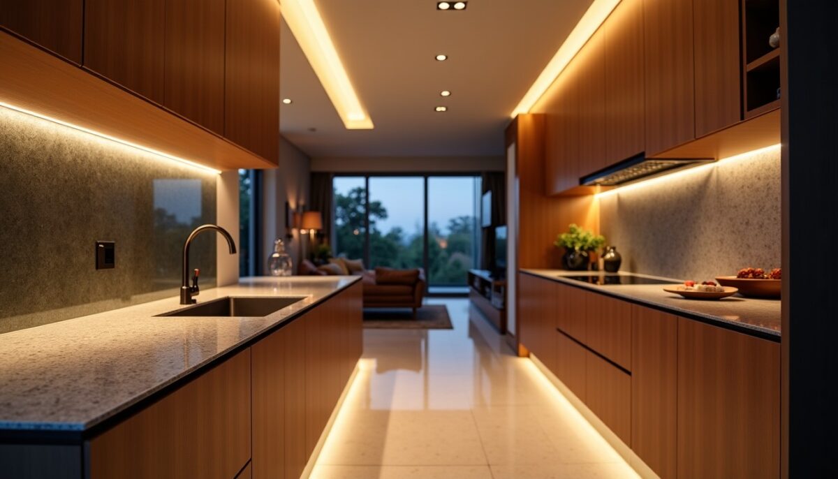 L’éclairage LED : un fil lumineux qui façonne et harmonise votre intérieur, de la cuisine au couloir L’éclairage LED : un fil lumineux qui façonne et harmonise votre intérieur, de la cuisine au couloir