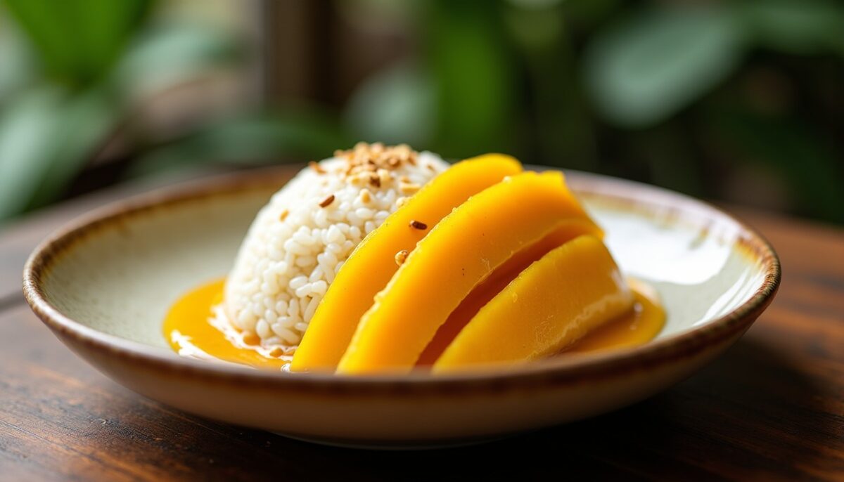 Riz gluant à la mangue : découvrez la douceur thaïlandaise au lait de coco