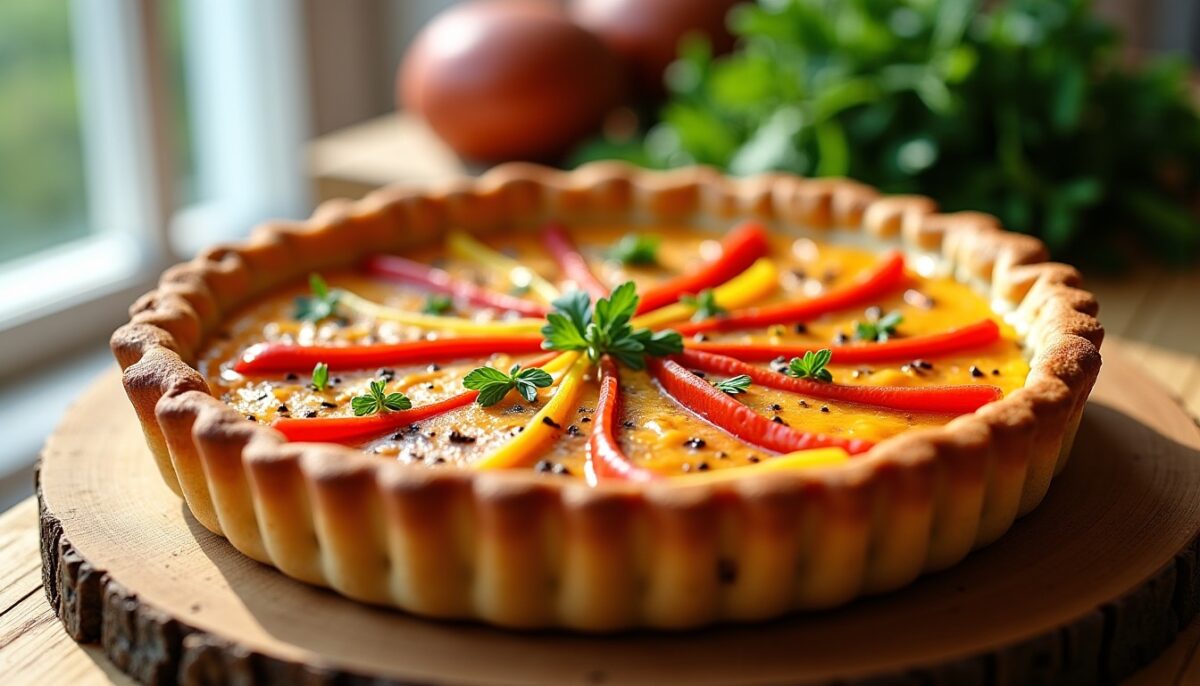 Quiche colorée au chorizo et poivrons : une recette simple et savoureuse